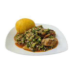 eba with okro stew