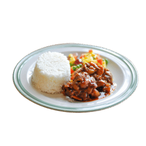 plain rice with beef sauce